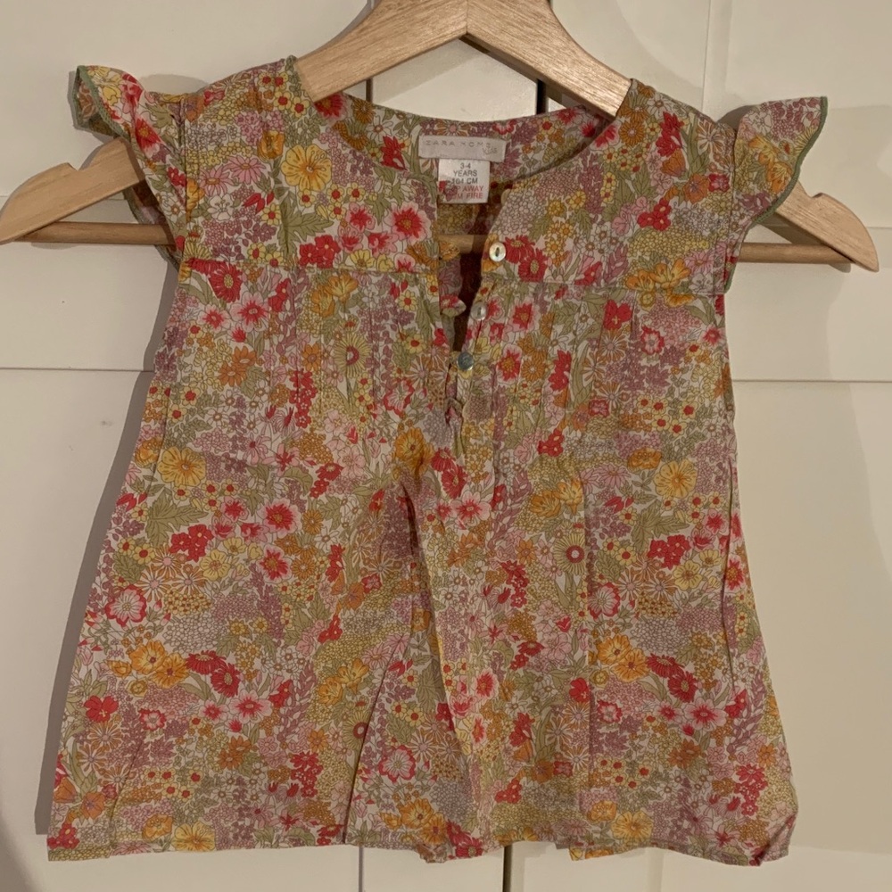 Zara Multicolor Floral Kids Blouse